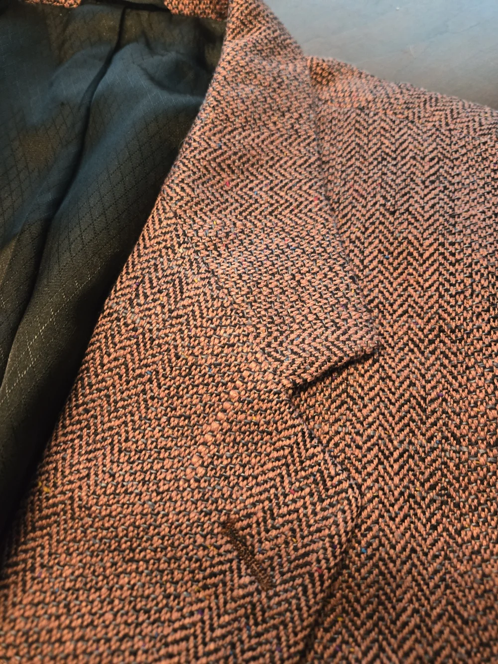 Bachrach Rust-Tone Herringbone Sport Coat Blazer Pure Silk